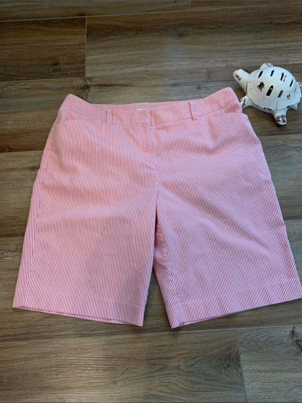 Jones New York Pink Striped Bermuda Shorts Size 16